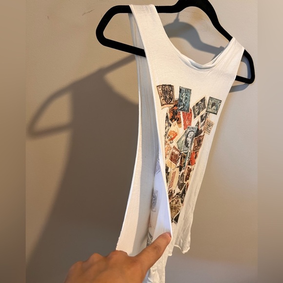 fab'rik Women's Stamps Graphic Cut-off
Tank Top - Picture 3 of 4